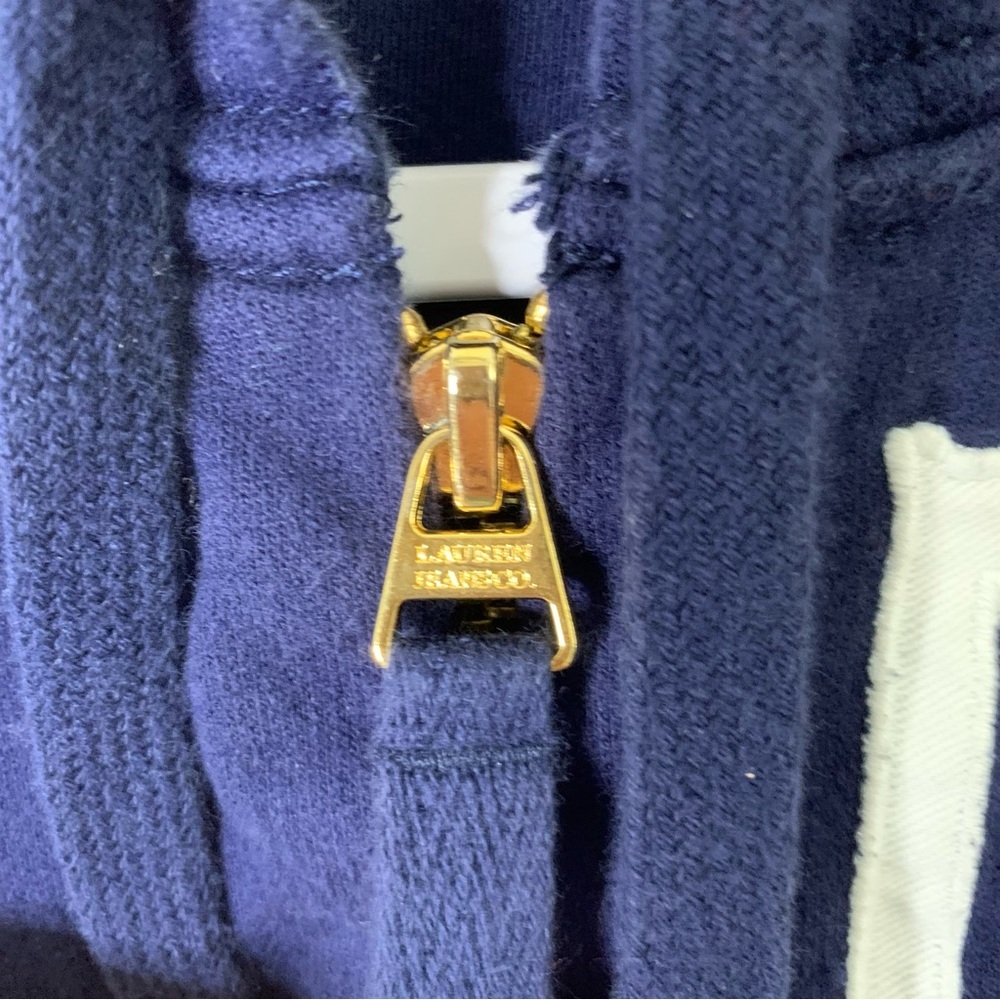 Lauren Ralph Lauren jeans blue y2k full zip hooded sweater M - Picture 5 of 7